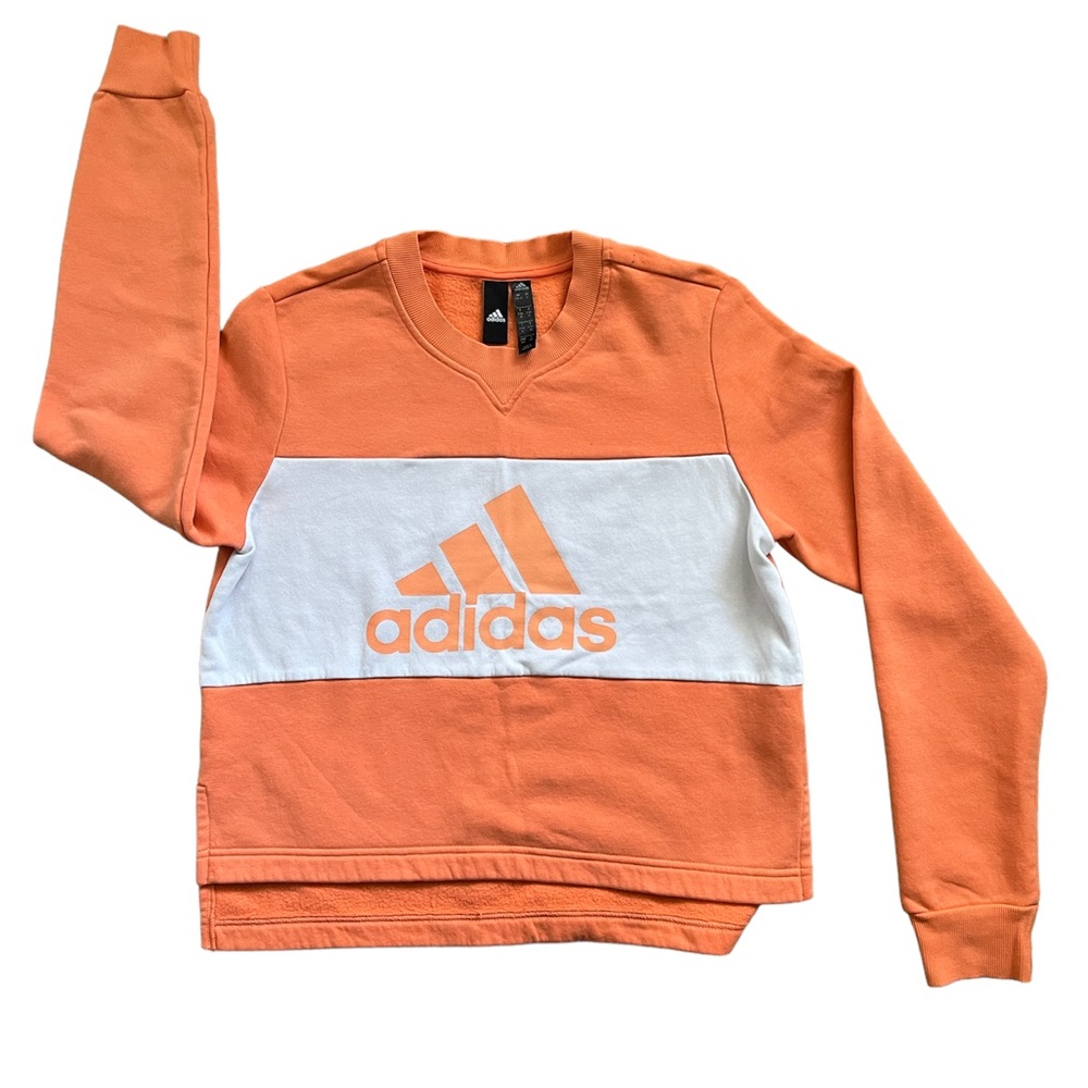 Adidas Orange and white size s sweater